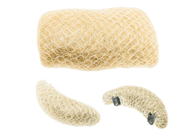 Set 3 bureti din par natural pentru coc Blond